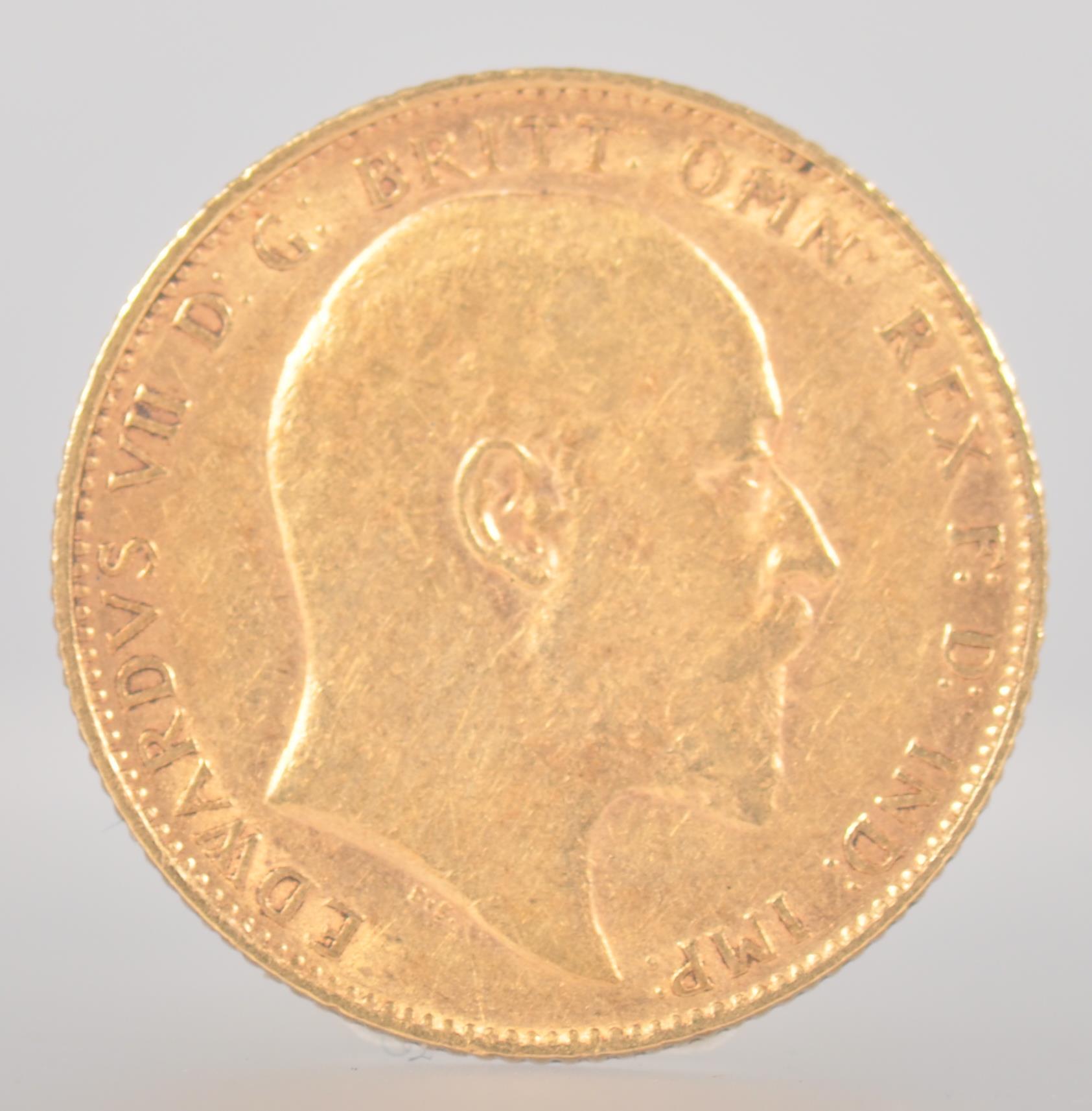 A gold full sovereign coin, dated 1909