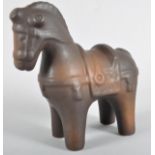 Bitossi - A late 20th Century retro vintage Italian Montelupo pottery cast horse in the usual form
