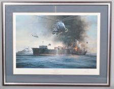 Robert Taylor, print of a 'Sea King Rescue', depicting HRH Prince Andrew and his crew ...