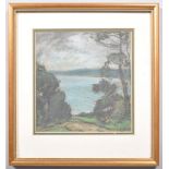 Montague Smyth (1863-1965), landscape with figure before water, pastel, signed lower right,