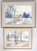 John Cooke, landscape, watercolour and body colour, signed upper right, 35cm x 49cm,