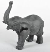 A Daum glass elephant, 20th century, etched marks, signed Leroy, in matt black and polished glass,