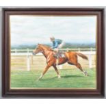 P P W Segasby, Racehorse and Jockey at the Gallop, oil on canvas,