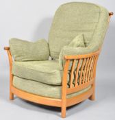 An Ercol Renaissance Golden Dawn armchair, with high back,