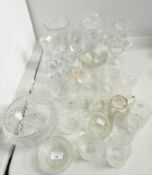 A large quantity of cut glass and other glass