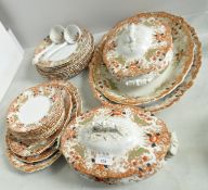 An Adams and Co 19th century semi porcelain dinner service