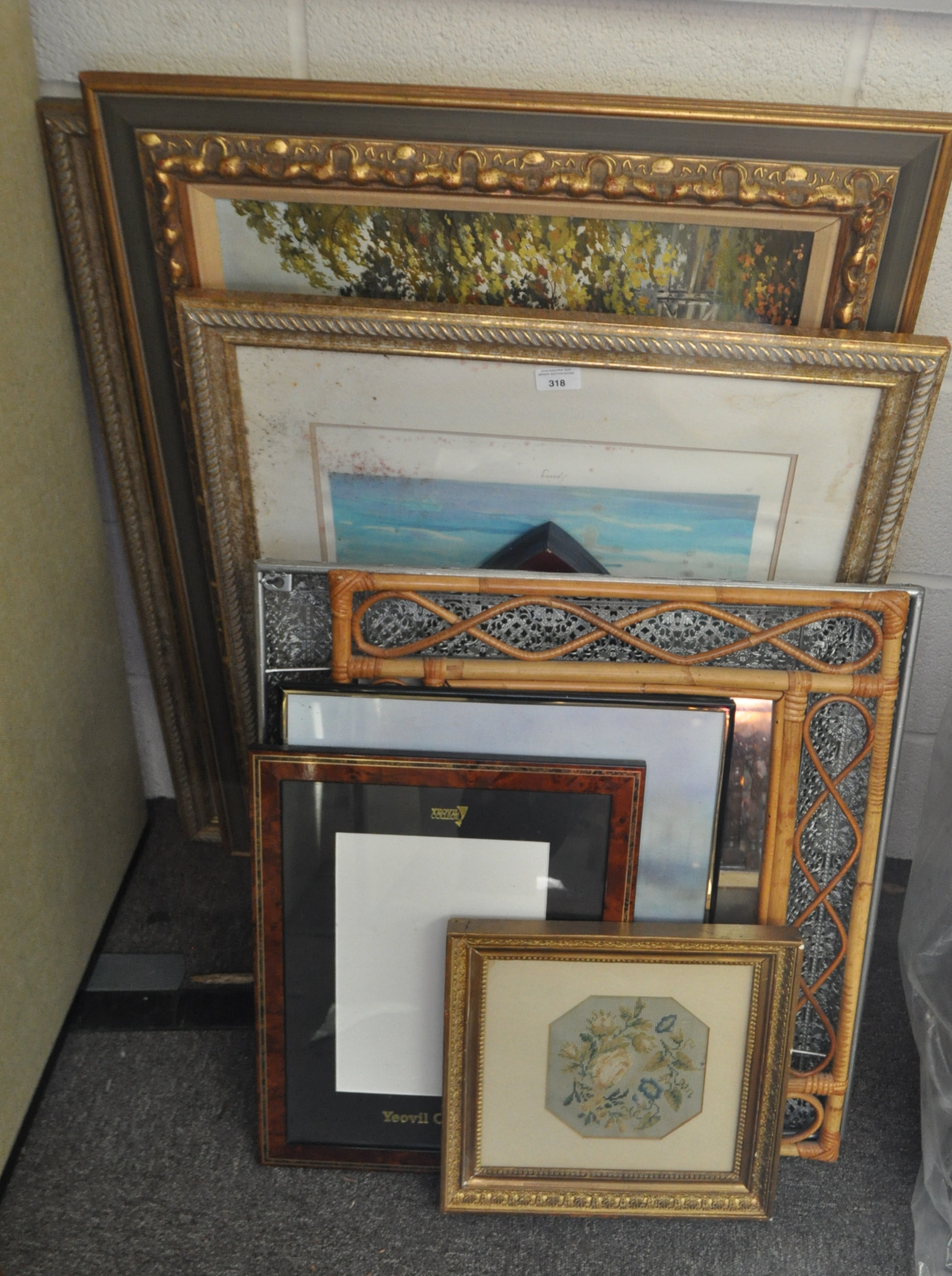 A group of framed works