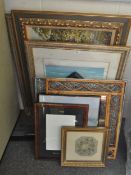 A group of framed works