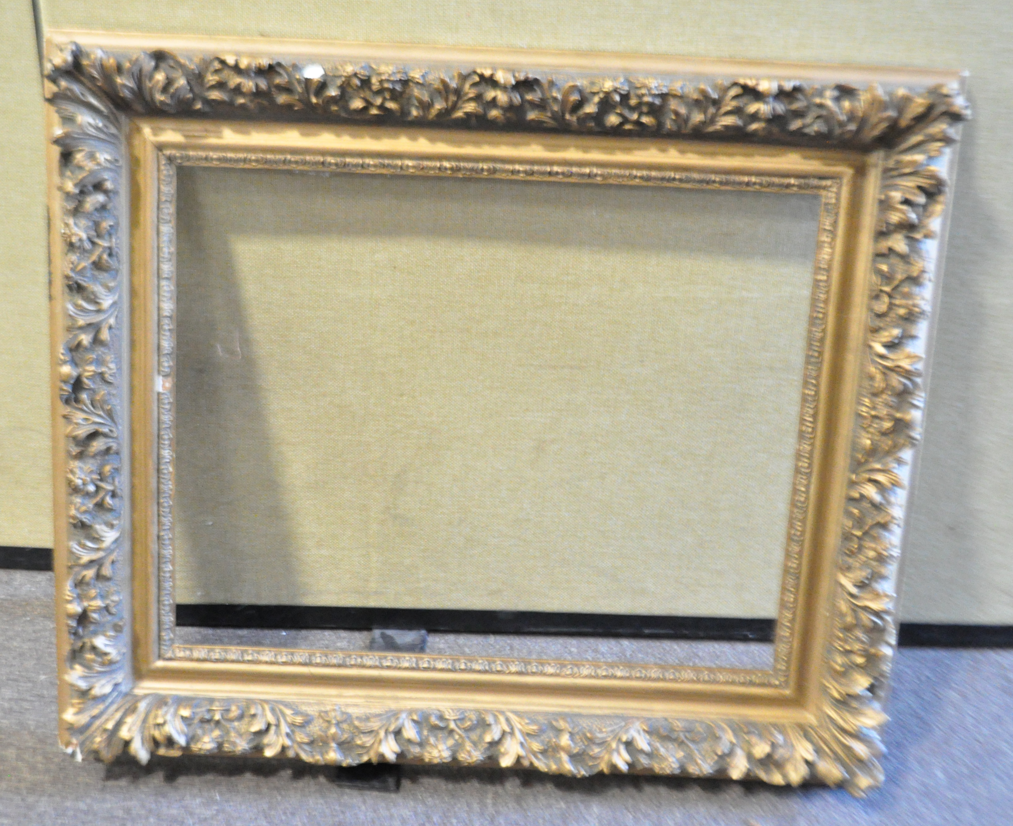 A decorative plaster picture frame