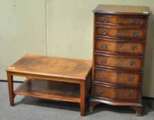 Stag chest of drawers and a J.D baker coffee table