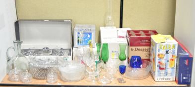 A collection of boxed glass,