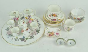 A Royal Worcester cake plate and Crown Derby part tea set