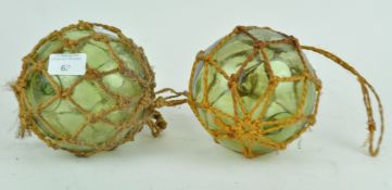 Two glass fishing floats