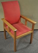 An oak framed armchair