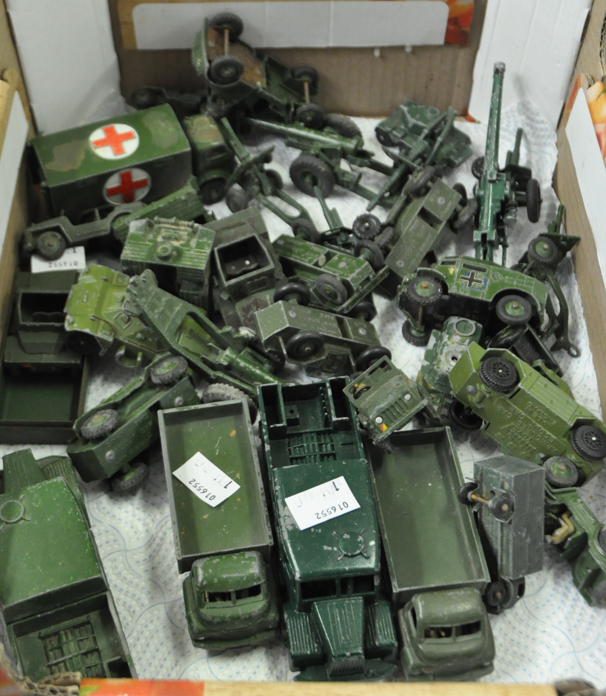 A collection of assorted Die Cast Military vehicles,