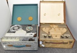 Two reel to reel tape recorders