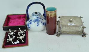 A Minton Christopher Dresser designed tea pot and other Dresser inspired pieces