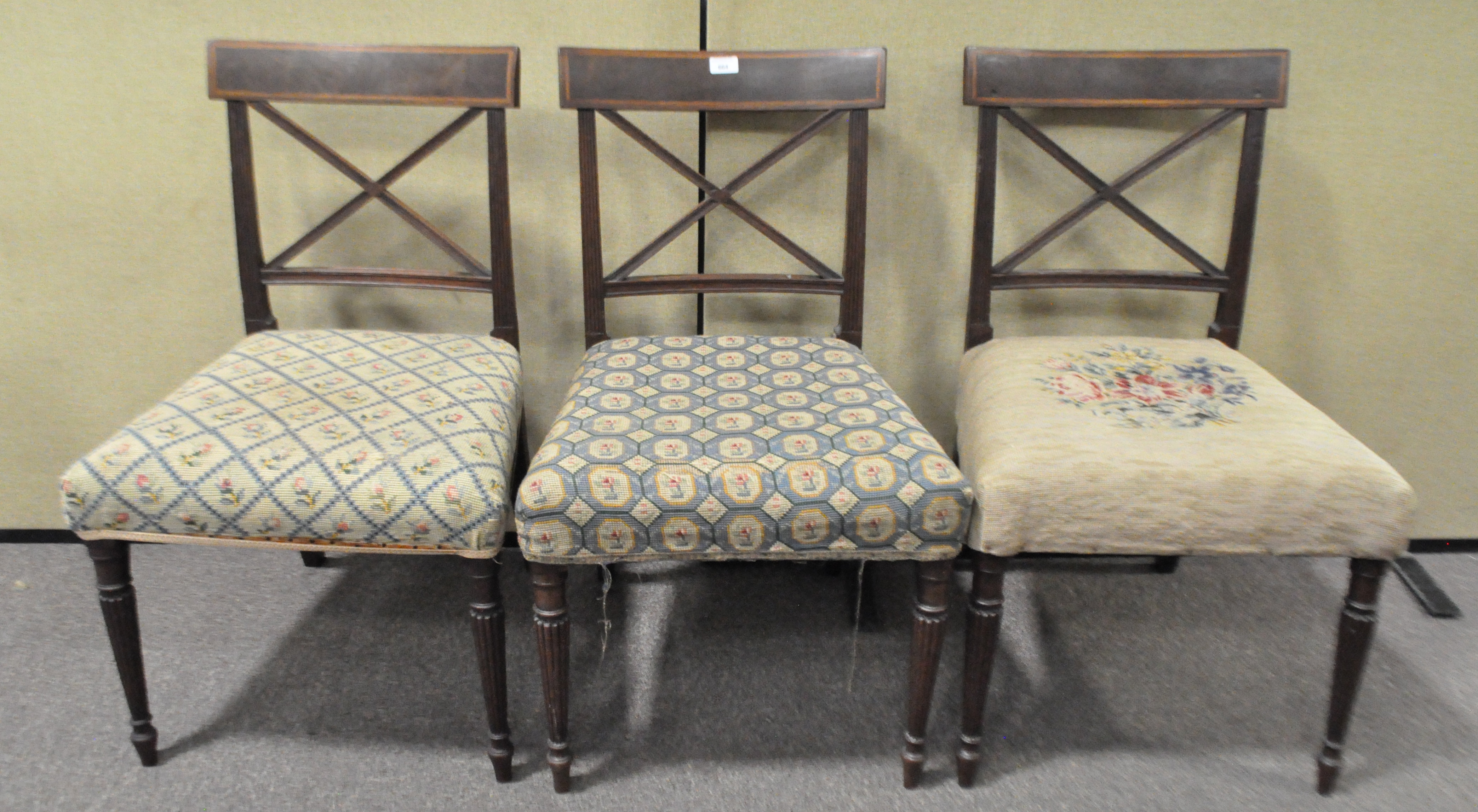 Three 19th century dining chairs