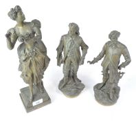 Three Spelter figures