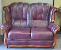 A wine coloured sofa