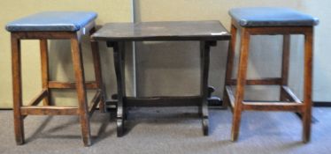 Two stools and table