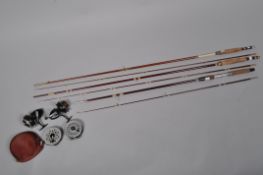 Two Morritt Intrepid Elite fixed spool reels, two fly reels,