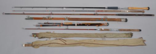 Eight sea fishing rods