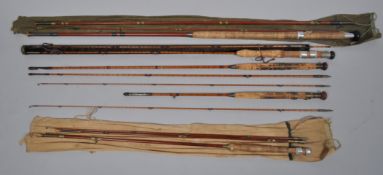 A collection of fishing rods