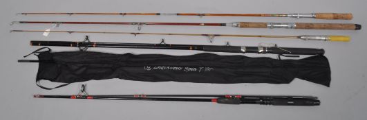 Six assorted spinning rods