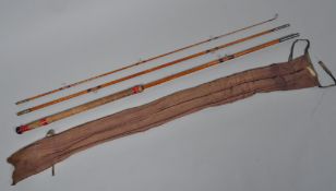 A three piece cane coarse fishing rod by Rodrill of London,