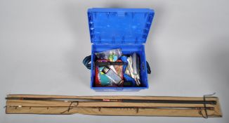 A Beachcaster and tackle box with the quantity of sea fishing terminal tackle