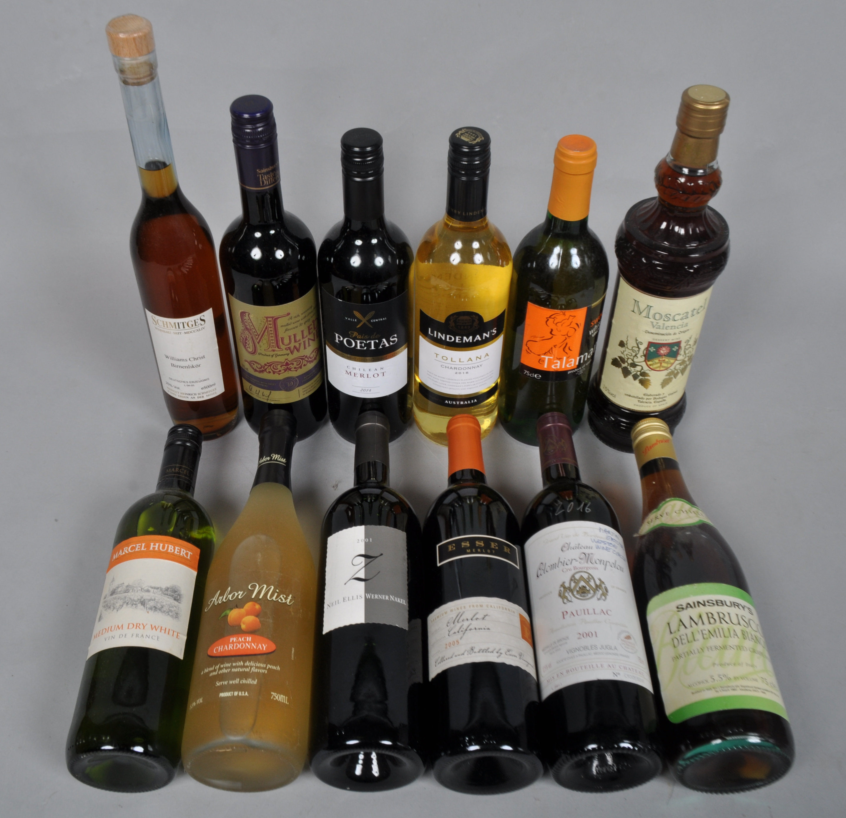 A case of wine, to include a bottle of 2001 chateau Colombier-Monpelou Cru Bourgeoise Pauillac,