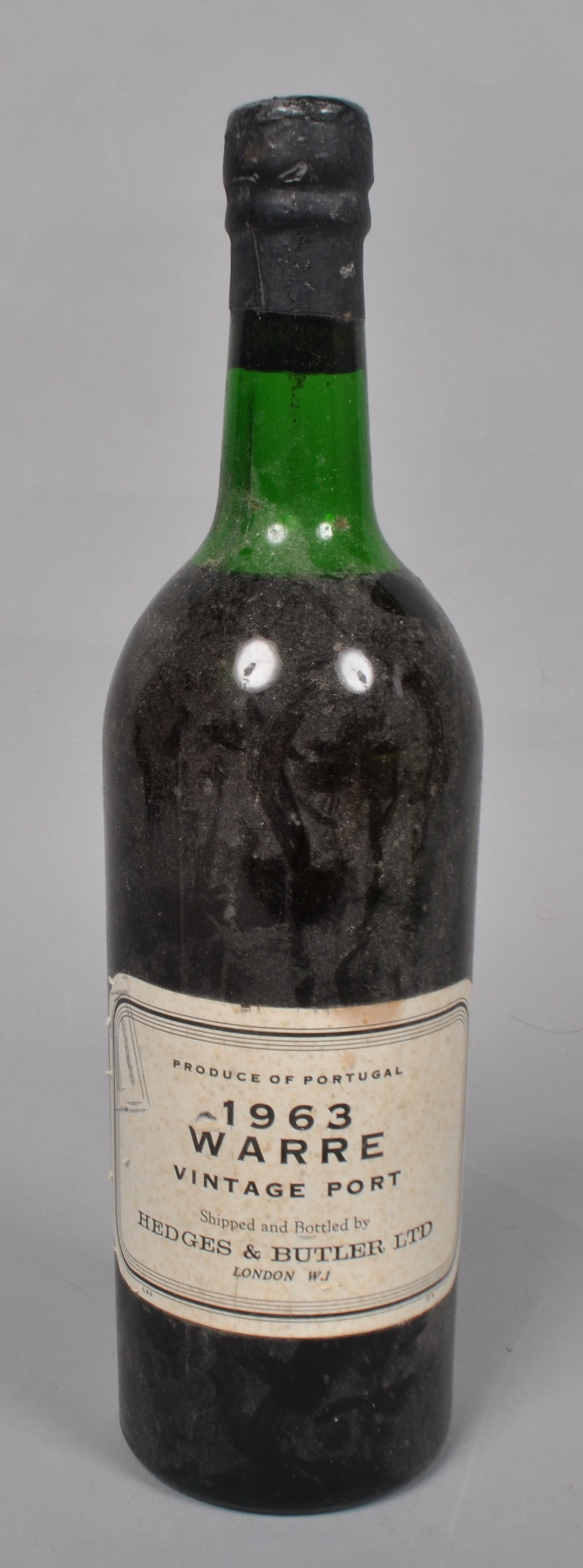 A bottle of Warres vintage port 1963