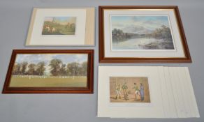 After H Alken, a facsimile set of 8 mounted sporting prints, a further framed example,