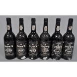 Six bottles of Dow's 1980 Vintage Port,