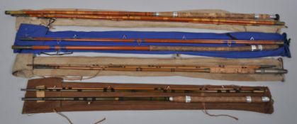 Four vintage coarse fishing rods,