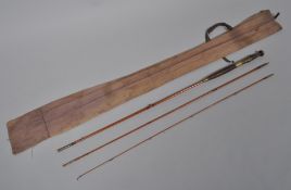 A Army & Navy, a three piece brass split cane fitted trout fly rod,