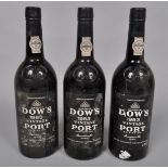 Three bottles of Dow's 1983 Vintage Port,