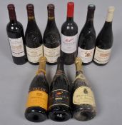 Two bottles of Chateauneuf Du Pape and other bottles of wine