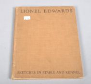 Lionel Edwards, sketches in stable and kennel, London , published by G P Putnam's & Sons,