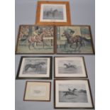 A pair of horse racing prints and other prints