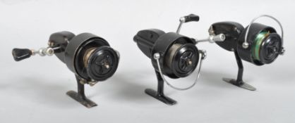 Three early Mitchell '300' fixed spool reels,