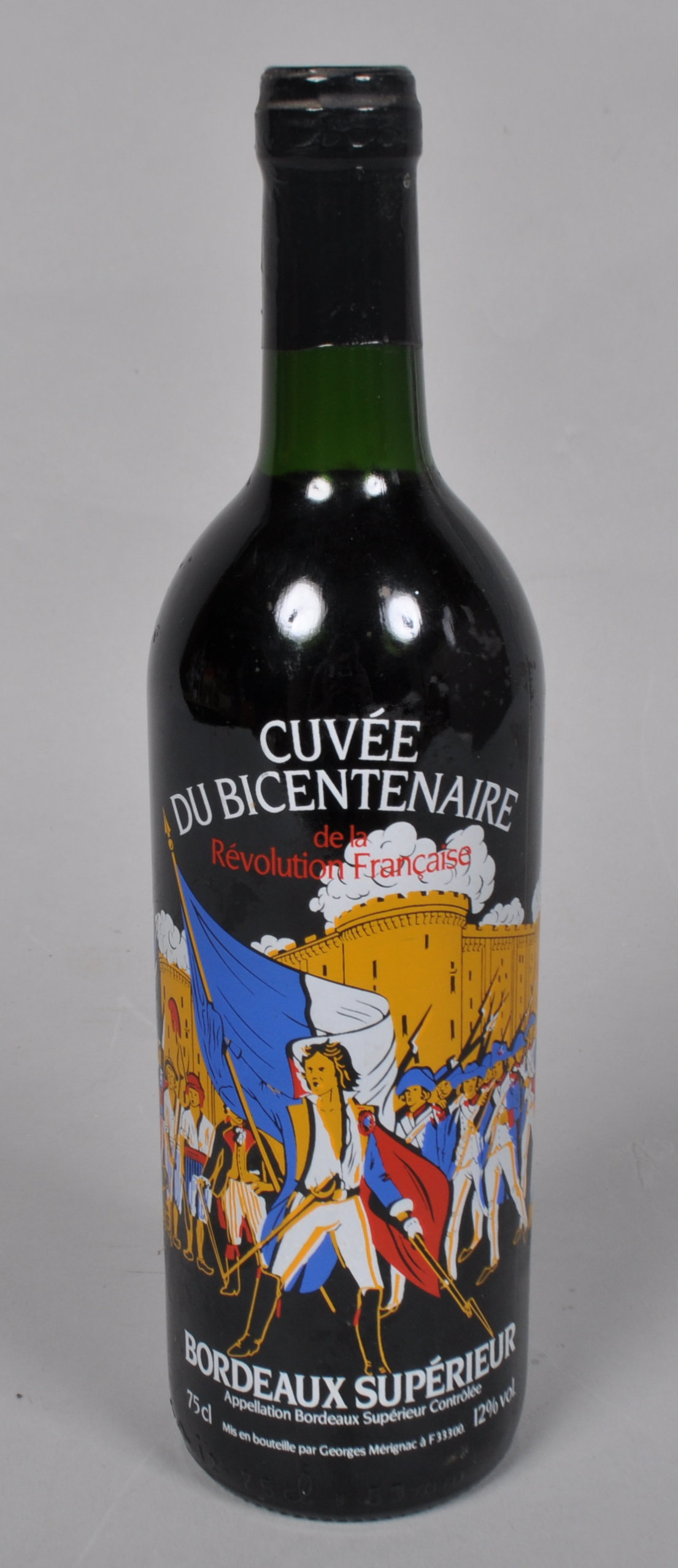 A bottle of Cuvee Bicentaire Bordeaux Superieure,