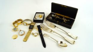 A group of watches, some costume jewellery,
