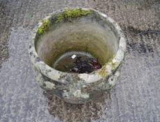 A composite stone planter