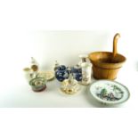 A collection of Oriental and Greek style ceramics to include a ginger jar,