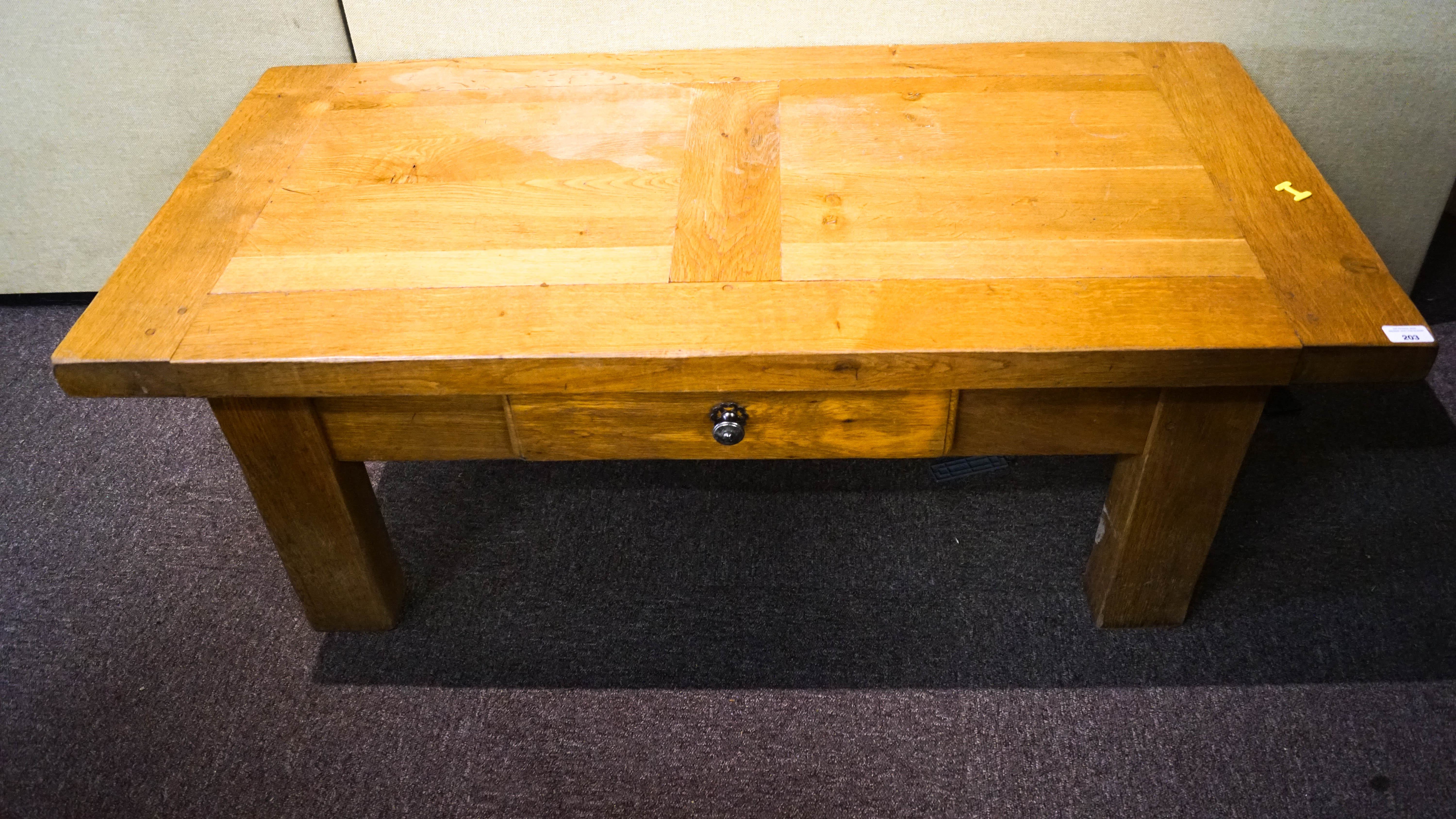 An oak coffee table