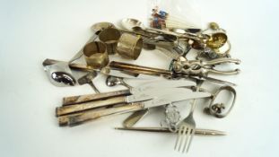 A collection of cutlery and silver plate