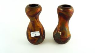 A pair of Japanese glass vases