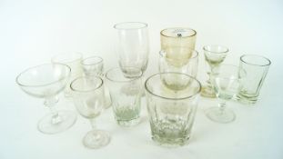 Two Toast masters glasses and assorted other glasses